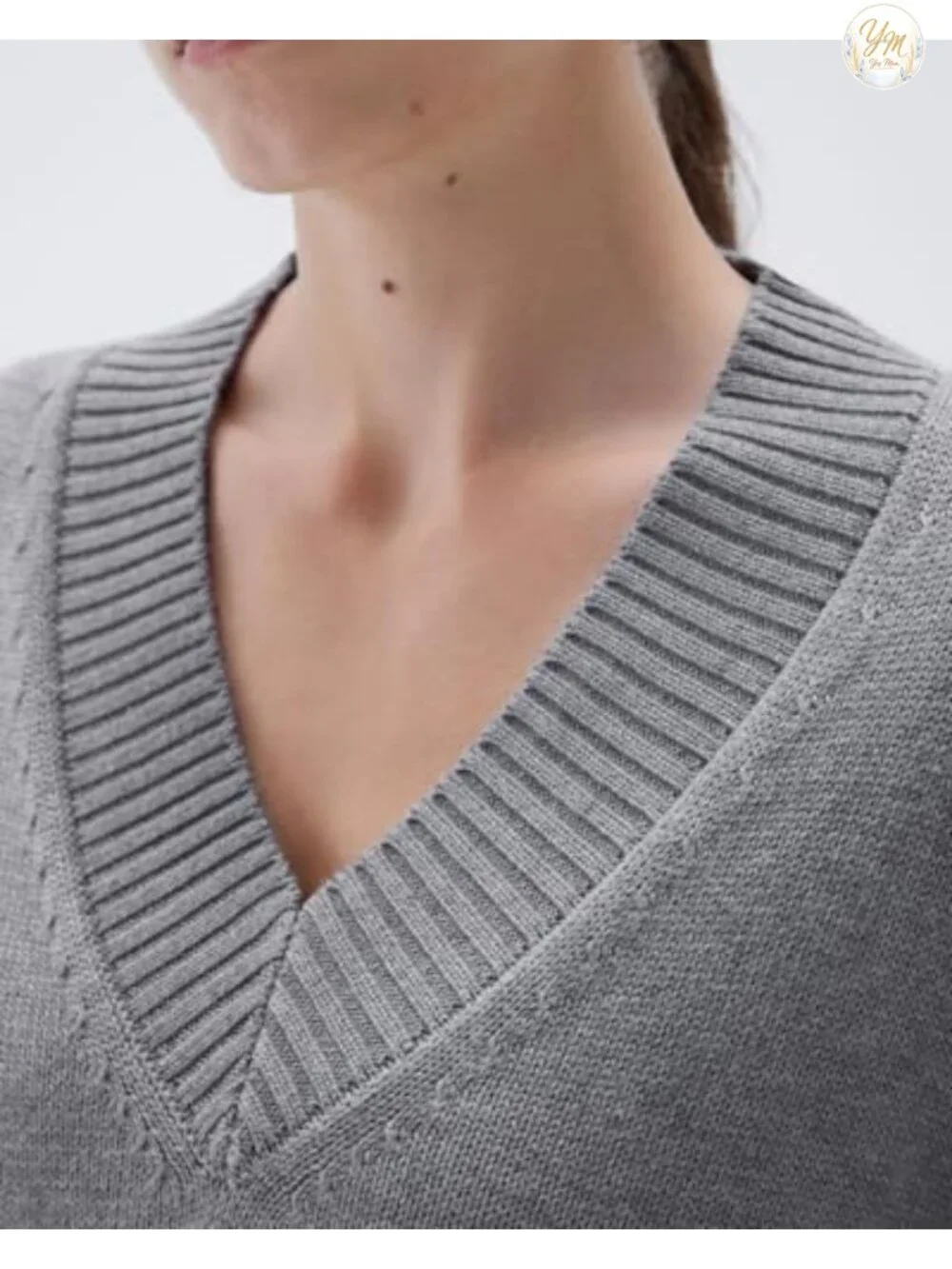 Cashmere Blend Oversized V-Neck Long Sleeve Pullover Sweater